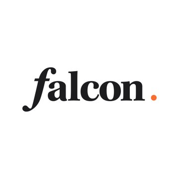 The image features a logo for a company named Falcon Finance. The logo consists of the word "Falcon" written in black letters, with an orange dot positioned above it. Below the logo, there's text that reads "LATEST: Falcon Finance is tapping Anchorage Digital to issue fUSD, a GENIUS Act-compliant payments stablecoin designed as a regulated counterpart to its existing synthetic stablecoin." This suggests that Falcon Finance is launching a new stablecoin in collaboration with Anchorage Digital.