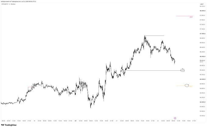 A TradingView chart titled 'nitr0zz smoll vol TradingView.com' showing BTCUSDT price action on Binance with horizontal support/resistance lines marked.
