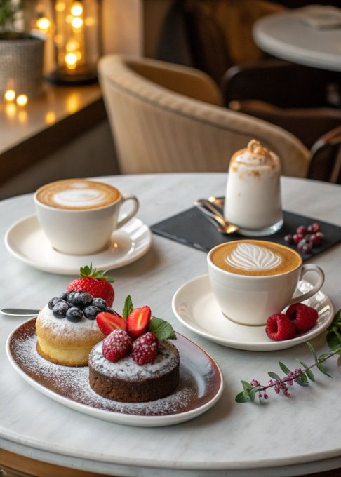 The image shows a dining table with various desserts, including cakes and pastries, placed on white plates. There are also coffee cups and saucers on the table. The scene appears to be set in a restaurant or cafe where people can enjoy their meals and beverages. The focus of the post is on the importance of managing cash flow effectively for businesses like GM X Creators Wealth, which highlights how assets should remain productive through yield and onchain activity while users still manage their day-to-day expenses.