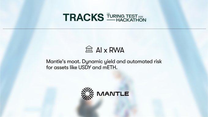 The image features a poster with a white background that says "Tracks" at the top. Below this, there are two lines of text written in black color. The first line reads "AI x RWA", while the second line states "Most people still talk about AI and RWAs as one. We treat them as one." This message is related to the post because it highlights the connection between AI and RWA (Artificial Intelligence and Risk Weighted Assets).