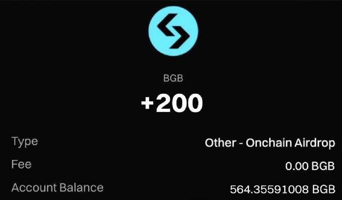 The image shows a screenshot of a trading meme posted by @bitget. The meme features a blue circle with a white arrow pointing upwards, accompanied by text that reads "BGB" and "Other - Onchain Airdrop Fee". The caption below the meme states "Trading memes every day without farming rewards is kinda wasteful, bros hotspot Momentum Challenge Round 2 (WOJAK Special) from @bitget is now open with a total reward pool of up to $18,000 for those trading WOJAK on Bitget Onchain". The image also includes the text "type", "Other - Onchain Airdrop Fee", and "0.00 BGB".