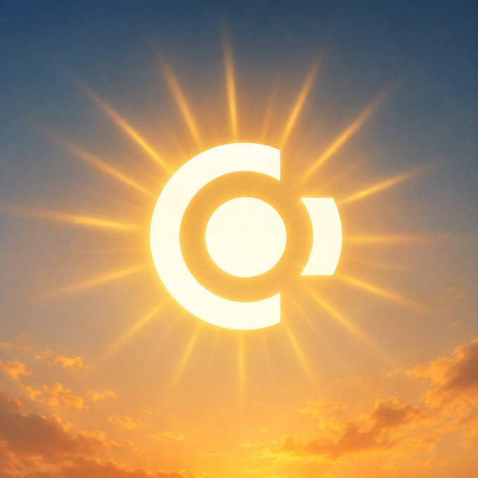 A bright sunburst shines through the sky with the Cookie (CT) logo overlaid in the center, symbolizing energy and enthusiasm for the project's latest milestone.