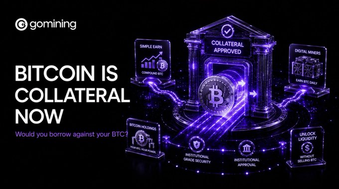 The image shows a collage of logos from various crypto exchanges including @coinbase, which uses Bitcoin as its cryptocurrency exchange. The main focus of the image is the Bitcoin being used for mortgage lending against Fannie Mae (Ginnie Mae) collateral in the United States. The message at the bottom emphasizes that Bitcoin will be real collateral for mortgages and the importance of holding Bitcoins to protect the interest on these loans.