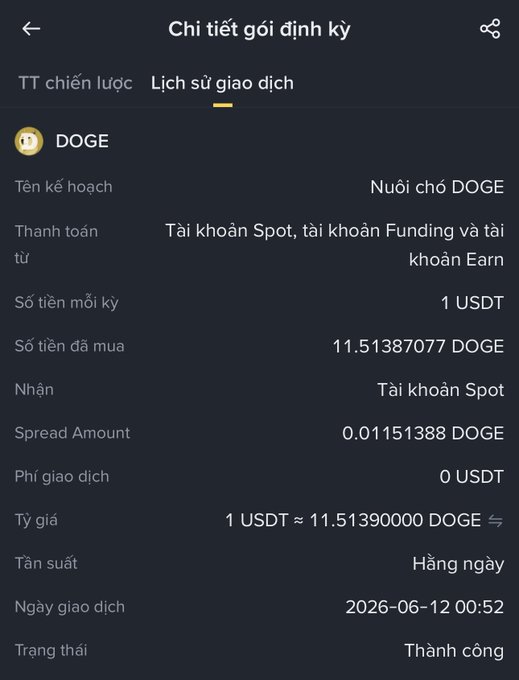 The image shows a phone screen displaying information about a cryptocurrency called Dogecoin. The text on the screen includes details such as the current value of the coin, its name, and the time when it was purchased. There are also instructions for using the app and a list of commands to follow.