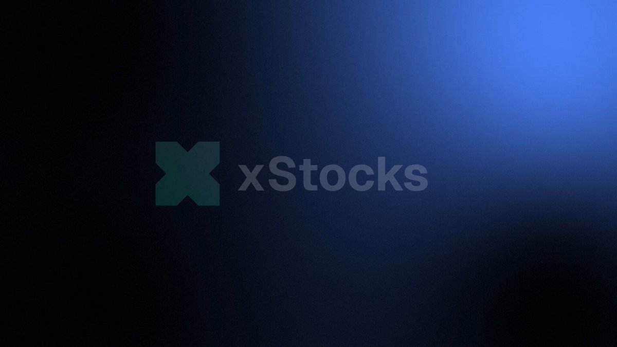 A black and blue background with a large graphic that says "xStocks" in green, along with other product names such as "@xStocksFi assets are now live on Oku Invest". The post describes a screenshot of an xStocks trade showing the best execution price and quote for various cryptocurrency exchanges.