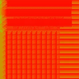 An abstract image featuring horizontal and vertical red and orange bars and lines against a yellow background.
