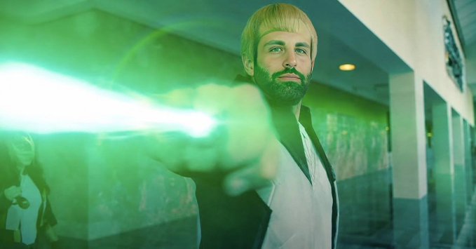 A man with a blonde bowl cut and beard wields a glowing green lightsaber, channeling a Star Wars-inspired Jedi vibe that pairs metaphorically with the post's "constructive" take on crypto markets—suggesting bullish momentum through the iconic imagery of a powerful, green energy blade cutting through uncertainty.