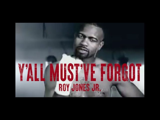 The image features a man with a shaved head wearing only his underwear while standing against a black background. The text "y'all mustive forget" is written above him, and "roy jones Jr." is also present below him. This suggests that the image might be related to a post or video about Roy Jones Jr., who has been in the spotlight recently due to his involvement with cryptocurrencies like Bitcoin.

The image seems to be promoting an idea of embracing change and moving forward despite challenges, as it shows Roy Jones Jr. without any clothing on, symbolizing shedding old habits or outdated ways of thinking. The post might also discuss the importance of adapting to new technologies and trends in today's fast-paced world.