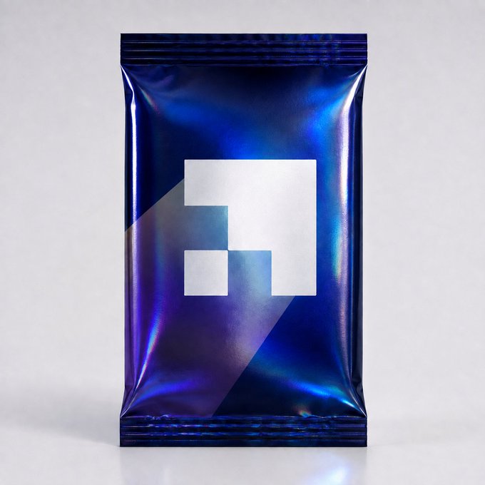 A holographic blue foil package displaying the Fantom (FTM) logo in white squares.