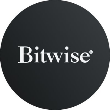 The image shows a dark circular logo with the word "Bitwise" in white text, including a registered trademark symbol. This represents Bitwise, the asset management company whose NEAR ETF is referenced in the post regarding spot crypto ETF inflows.