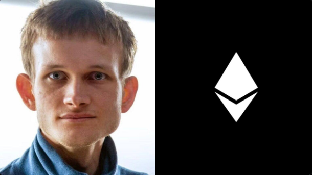 A side-by-side image showing Vitalik Buterin on the left and the Ethereum (ETH) logo on the right, visually representing the on-chain ETH transfer mentioned in the post about his recent 79 ETH movement likely tied to private funding for infrastructure or R&D.