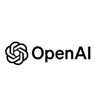 The image features a logo for an open AI company, which includes a black and white design of a flower with five petals. The text "OPEN AI" is written below the flower design, indicating that this is the Open AI logo. In the background, there's some text that reads "Just in: OpenAI is partnering with $V to let AI agents make online purchases." This suggests that the company is collaborating with a third-party vendor named OpenAI to create an AI agent for making online purchases on their behalf.