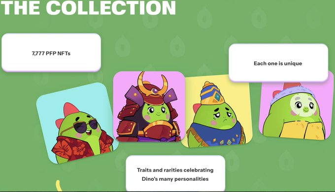 ids of four cartoon characters are displayed on a green background, accompanied by descriptions for each character's unique traits and abilities.