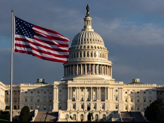 The image features a large white building with an American flag flying above it, which appears to be the United States Capitol Building. The caption reads "Crypto Clarity Act is about to pass & XRP are ready for 1000X". This suggests that there might have been recent news or events related to cryptocurrency and the passage of the Crypto Clarity Act in the United States.

The image also includes a flag flying on top of the building, which further emphasizes its significance as an important government institution. The presence of the American flag indicates that this building is likely located within the U.S. Capitol complex or another government-related facility.