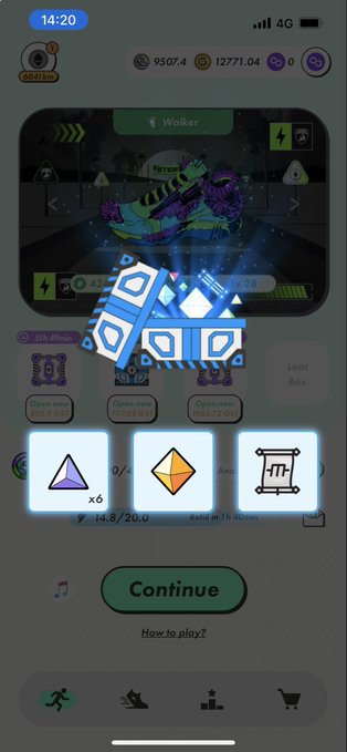 iphone screen displays a game interface with three levels, including "Witcher", "Dice", and "Powerup" options, against a black background.