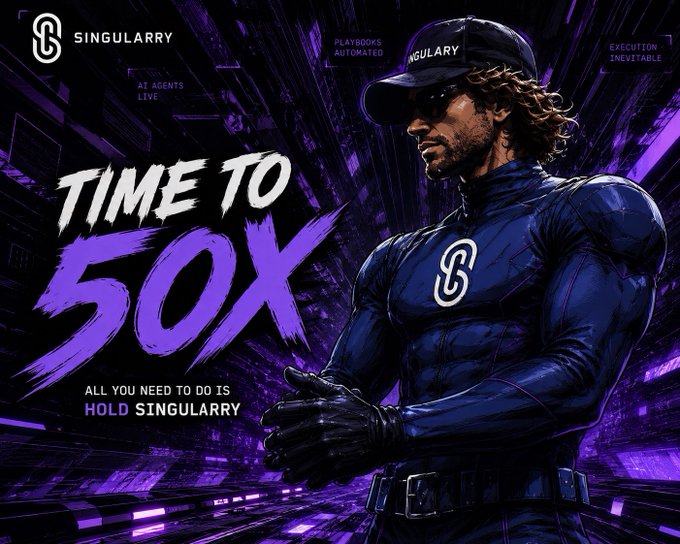 The image features a man dressed as a superhero, wearing a blue suit with a black hat and gloves. The background of the image is purple, which complements the color scheme of the superhero's outfit. The caption below the image reads "Time to 50x", indicating that there might be an event or promotion related to the game.