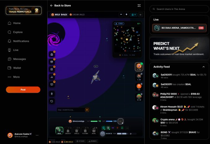"The first PvP space game on The Arena and you can play with different tokens!" says a screen shot of an image that appears to be from a video game, likely for a game called " orbit". The post suggests trying out new games or even joining a game in progress. To join the game, players need to have tokens and possibly pay a fee. It also seems to have some instructions on how to play, and one of them mentions that it is currently available for $AVLO, $NEWZ, $ARENA, and $ORDER! Join : orbit.