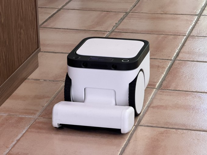 A Matic robot vacuum cleaner is shown on a tiled floor. The image showcases the sleek, black and white autonomous cleaning device, aligning with the post's gratitude message to customers who used a referral link to purchase one.