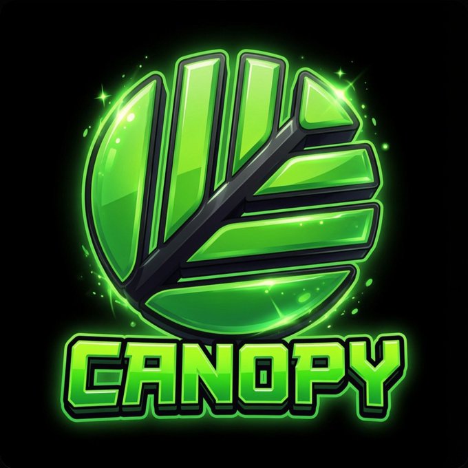 The logo for 'CANOPY', featuring a stylized green leaf above the text.