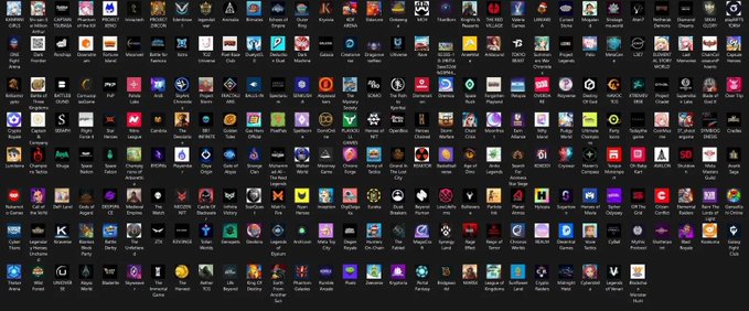 A computer desktop with numerous application icons arranged in a grid pattern against a dark background.