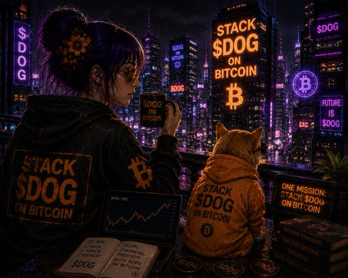 The image features a woman sitting next to her dog with a laptop open in front of them both. They are wearing hoodies that say "Stack Dog" or "Sdog on BitCoin", indicating they might be Bitcoin enthusiasts. The photo shows their presence at an event, possibly a cryptocurrency conference, which is related to the topic of cryptocurrencies and blockchains. In one corner of the image, there's a book placed, hinting that the woman might have been reading something relevant or interesting about Bitcoin or blockchain technology in preparation for the conference or the discussion with her dog.