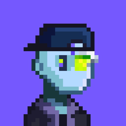 A pixel art character with pale blue skin, glowing yellow eyes, and a black cap is set against a purple background. The image likely represents the user's "Alien" rank #15 within the HaloNodes community, matching the post's boast about aiming for a top leaderboard spot.