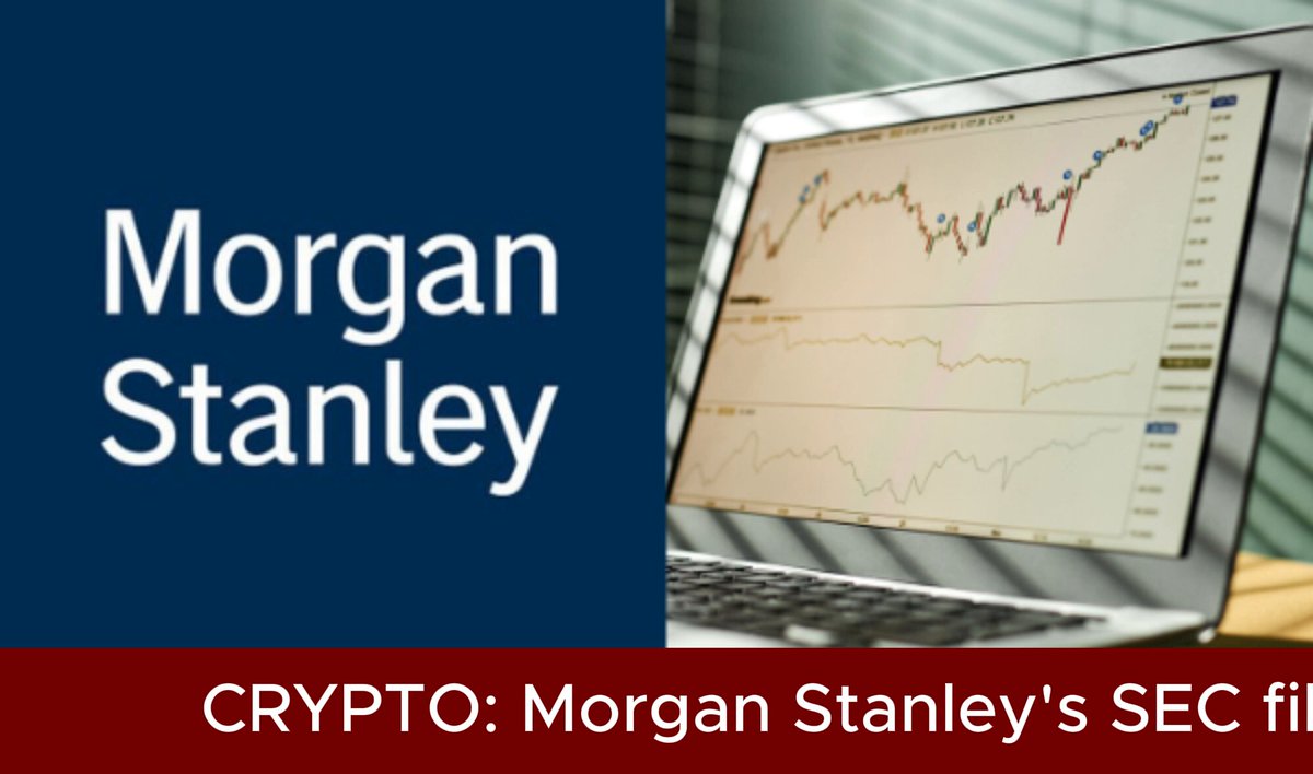 The image features a laptop with Morgan Stanley's website displayed on its screen, indicating that someone has been reading or researching the company recently. The website displays a chart that shows the price movements of the Morgan Stanley Index (MSCI) over time. This suggests that there might be an ongoing discussion about cryptocurrency trading or investment strategies related to Bitcoin and other digital assets. The post also includes a quote from Morgan Stanley's CEO, Charles Domingo, which indicates that the company is trying to outperform competitors in the ETF market by setting low fees for their products.