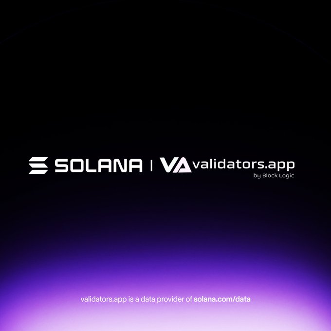 The image features a purple background with white text that reads "Solana Validated by Black Logic". The text is centered against this backdrop, making it the main focus of the image. Below the text, there's an explanation about the app being open-source and how it can be used to compare data across various providers.