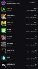 The image shows a screenshot of a cryptocurrency token listing on pump.fun, displaying various low-cap memecoins with tickers like KINZO, PUNCH, PUPS, LLOYD, WARPED, BLACKCAT, EGG, and LOOKSMXX, with most having no visible market cap or very low values. The accompanying post's mention of "sub-$50K market cap shitters" directly relates to these low-cap tokens shown in the screenshot, as the creator acknowledges they could profit by promoting these small-cap projects but instead chooses to share "liquid bangers" (more substantial tokens) with their audience.