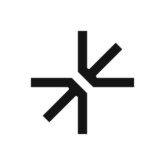 A black geometric logo resembling a stylized 'K' or interlocking arrows on a white background.