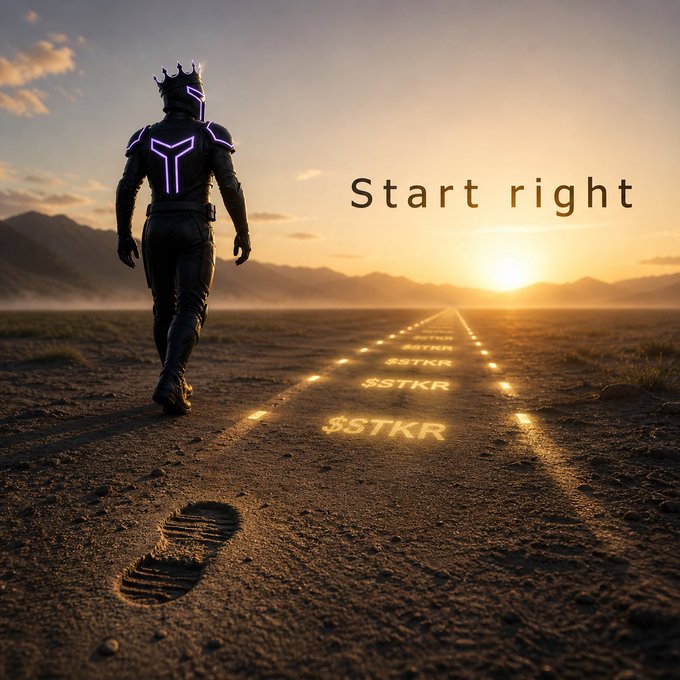 The image features a man walking down a path with dollar signs painted on it at regular intervals. The text "Start right" is written above him, indicating that he should start his day with positivity and determination. The background of the image shows mountains under a sunset sky, creating a serene atmosphere for the scene.