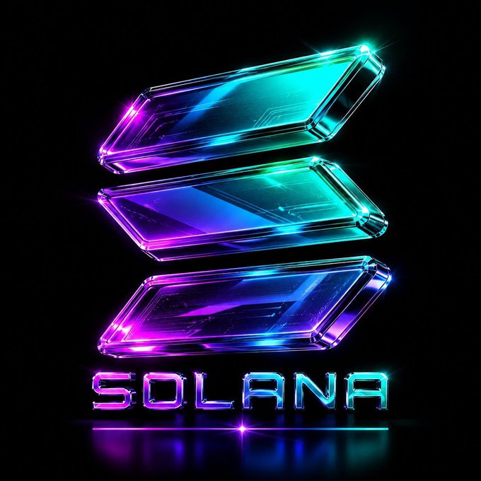 The image features a logo with three glass cubes stacked vertically, each cube displaying different colors - purple, blue, and green. The word "SOLANA" is written below the logo in a larger font size than the other elements of the design. The text "The formula for success is: 1. Buy Solana 2. Don'Sell the Solana" is also present within the image. This suggests that the creator of the logo has a message about investing and selling Solana tokens, which are digital coins used to participate in blockchain technology projects.