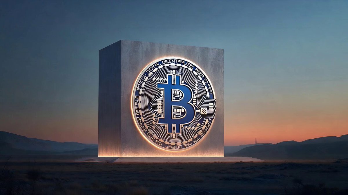 The image features a large cube with a blue Bitcoin logo at its center, situated in an open field under a sunset sky. The text "USA has little reason to rush negotiations with Iran before the CLARITY Act passes" is present on the image as well.