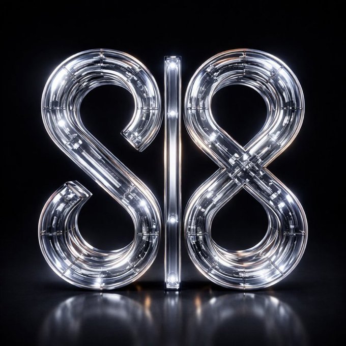 A glowing, glass-like "Sl8" logo is displayed against a black background, visually representing the Sl8 staking protocol mentioned in the post. The illuminated lettering reinforces the post's announcement of Sl8's tiered APR rewards (9.5%, 14.5%, and 19%) for locking USDC or SSLX over 90, 180, or 360 days.