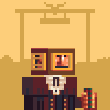 The image features a man dressed as a judge holding a gavel and standing next to a book. The man appears to be wearing a suit, tie, and robe, giving him an air of authority or wisdom. The background consists of a yellow sky with a building visible in the distance, suggesting that this scene takes place in an urban setting. The post also mentions "@GreenAcresNFT" as a description for the image, which could be related to the artist's name or the source of the image.