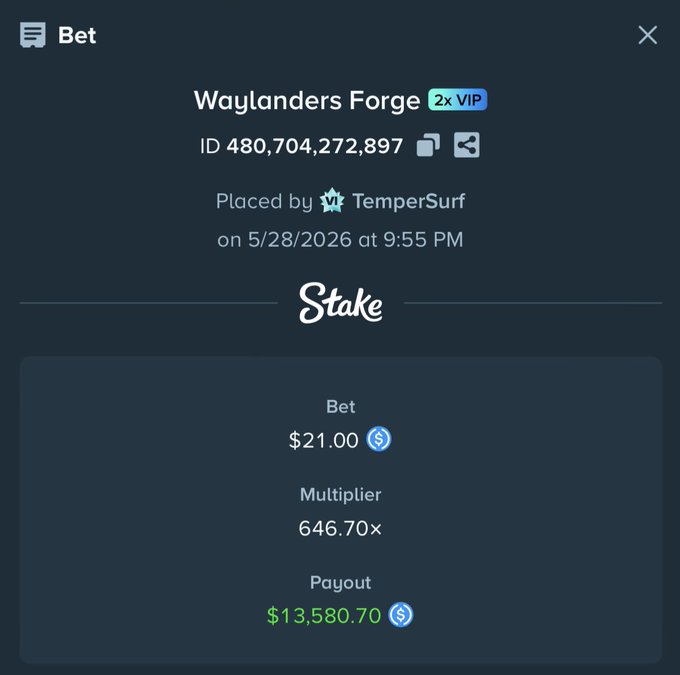 The image shows a text box with information about the current position of the stake. This information includes the number of stakes, the current stake value, the stake id, the stake vip status, the stake amount, the stake multiplier, the stake expiry date and time, and the stake payout amount. A screenshot of the text box is displayed in a separate image below it. The post on social media appears to be discussing the strategy or details about the stake, possibly providing tips for choosing the right stake or the best way to win at the game.