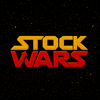A Star Wars-inspired logo displays "STOCK WARS" with "STOCK" in gold/yellow and "WARS" in red on a starry black background, with an upward arrow replacing the "A" in "WARS." The image relates to the post's focus on the Stock Wars tag within the Flap Ecosystem blockchain on BNB, using a playful pop-culture reference to frame blockchain-related content.