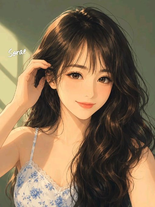 A digital illustration of a smiling young woman with long wavy brown hair, wearing a blue and white floral dress, with the text "Sorae" in the upper left corner.

The image appears unrelated to the post about NucleusCodes' reputation layer for X Builders, as it simply depicts an anime-style portrait with no connection to blockchain or wallet verification topics.