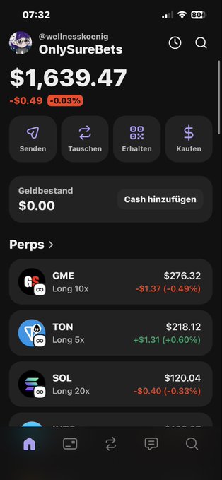The image features a cell phone screen displaying information about cryptocurrency trading, specifically showcasing Bitcoin (BTC). The screen shows various transactions, including an increase of $1.63,097.47 from a trade made using Bitcoin, as well as another Bitcoin transaction that has decreased in value by $0.61. These statistics are part of the app's interface and provide essential information for users to monitor their cryptocurrency investments.