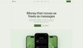 A minimalist web banner showing a smartphone with green elements and the French text 'Mettez fin toutes vos messages', partially obscured.