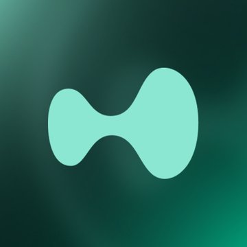 A minimalist teal-colored app icon depicting a stylized bone or dumbbell shape centered on a blurred dark teal gradient background.