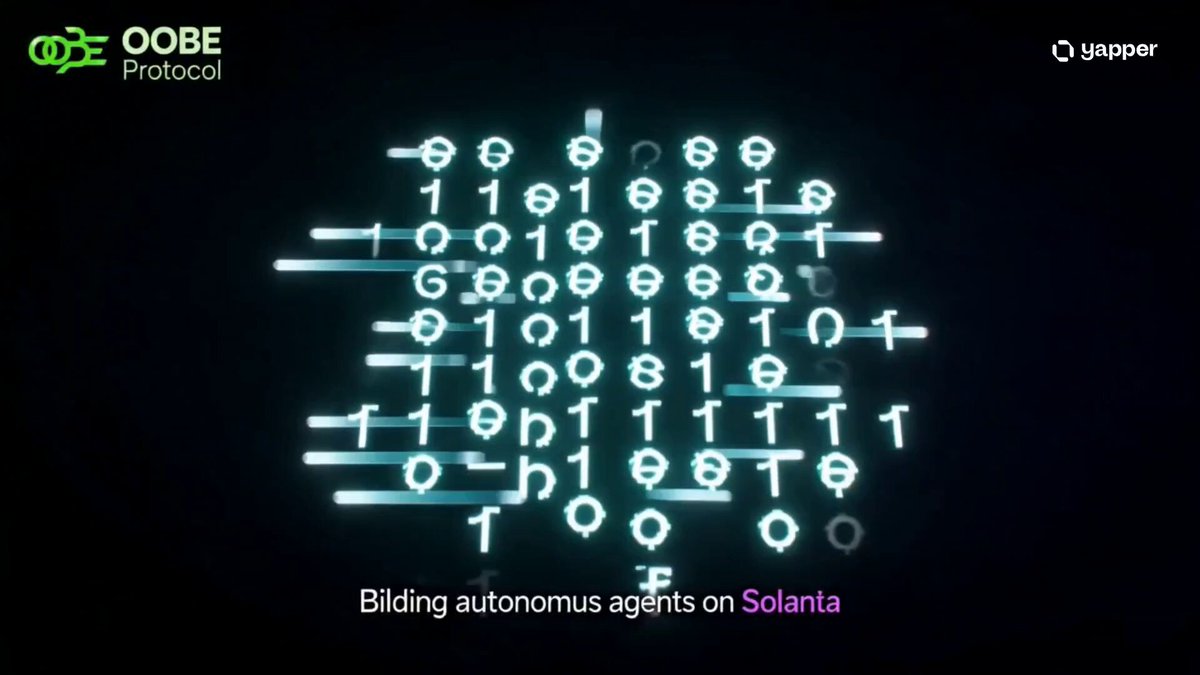 The image features a large display of numbers written in white letters against a black background, which appears to be a neon sign or a computer screen. The text "OOBE Protocol" is also present in the image. The main focus of the image seems to be on the OOBE Protocol and its benefits for developers who want to build their own autonomous agents on Solana.