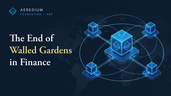 The image features a blue cube surrounded by other cubes, creating an interesting visual effect that resembles a garden or a cluster of flowers. The text "The End of Walled Gardens in Finance" is written above this scene, suggesting that there might be a connection between the visual representation and the topic being discussed on the post.