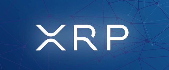 The image displays the white "XRP" logo against a blue geometric network background, visually representing the cryptocurrency referenced in the morning motivational message to the XRP community. The branding aligns with the post's encouraging theme of believing in oneself and chasing goals in the crypto space.