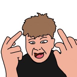 A character with spiky brown hair makes a "crazy" gesture by pressing fingers to his temples, fitting the post's promotion of an absurd "6,969 generative quant NFT" rugpull scheme. The meme visually reinforces the manic, delusional energy of proposing AI agents that create meme bundles just to dump on holders.