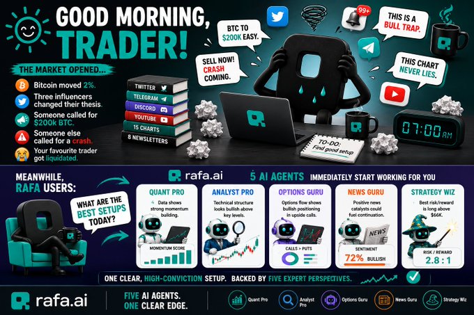 The image features a poster or infographic that highlights the role of an AI agent in helping traders separate signal from noise, save time by filtering out unwanted information, and provide objective analysis for making trading decisions. The poster includes various elements such as a robot with arms holding books, a laptop, and a person sitting on a chair to represent different aspects of the AI agent's capabilities.

The post also mentions that the AI agent is helping traders in five key areas: separating signal from noise, saving time by filtering out unwanted information, providing objective analysis for making trading decisions, giving an objective view of market trends, and helping with news surfing. The poster emphasizes how this AI agent can be a valuable tool for traders to improve their decision-making process and overall trading performance.