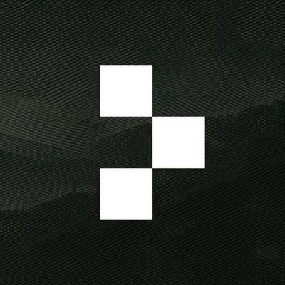 A dark textured background with three white squares arranged in a vertical, staggered pattern.