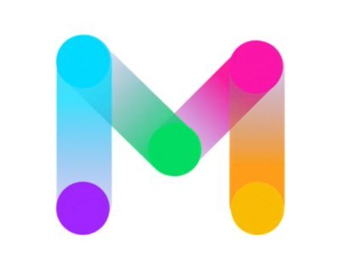 A colorful stylized logo featuring overlapping cylindrical shapes in cyan, magenta, green, orange, and purple forming the letter "M".