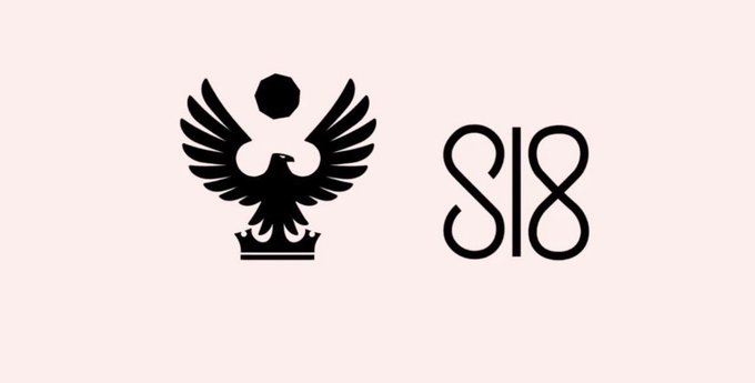 A black eagle emblem with spread wings perched on a crown appears alongside the stylized text "SL8" on a light background. The logo represents the SL8 social ecosystem mentioned in the post, visually conveying themes of ownership, sovereignty, and identity that align with the platform's mission of unifying wallets, identity, and financial tools.