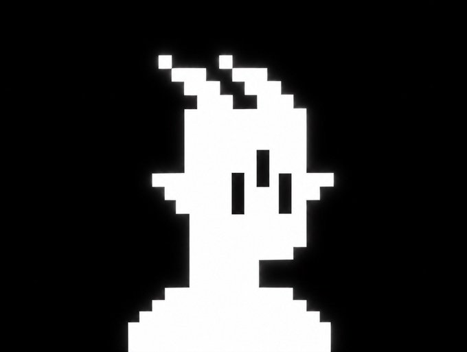A pixelated white ghost-like figure with three black vertical eye markings is displayed against a black background. The image's minimalist, eerie aesthetic aligns with the post's promotion of "Zcash," a privacy-focused cryptocurrency, evoking the digital anonymity the coin is known for.